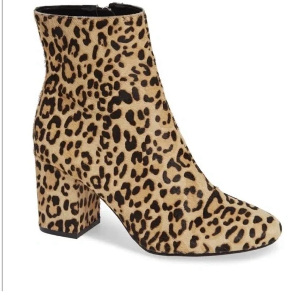 Halogen Leopard Print Ankle Boots - image 1